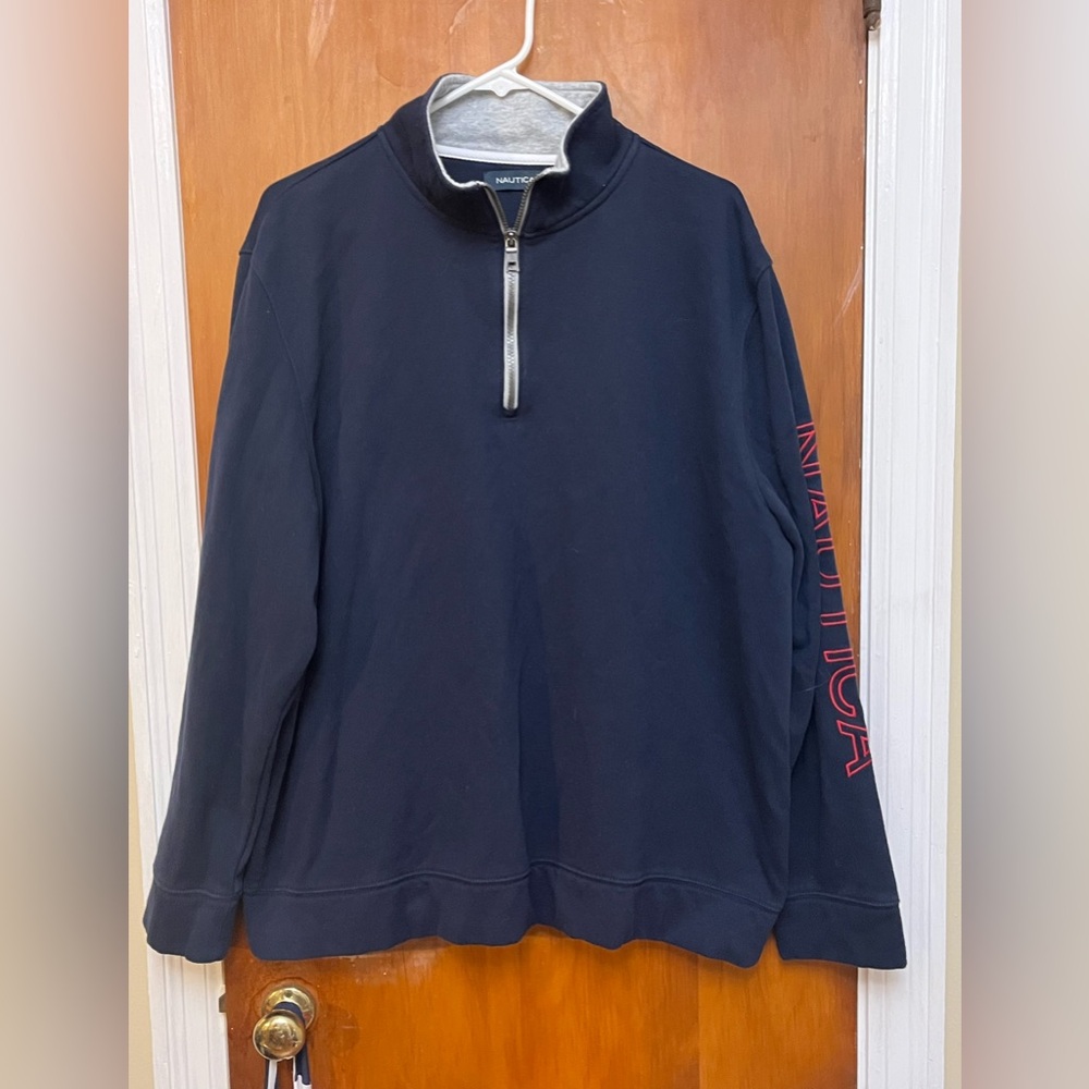 Nautica Men's Navy Half-Zip Sweater. XL
